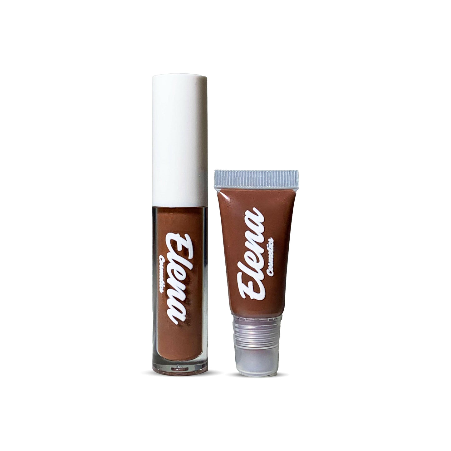 Brunette Lip Gloss - Brush & Squeeze Tube by Elena Cosmetics