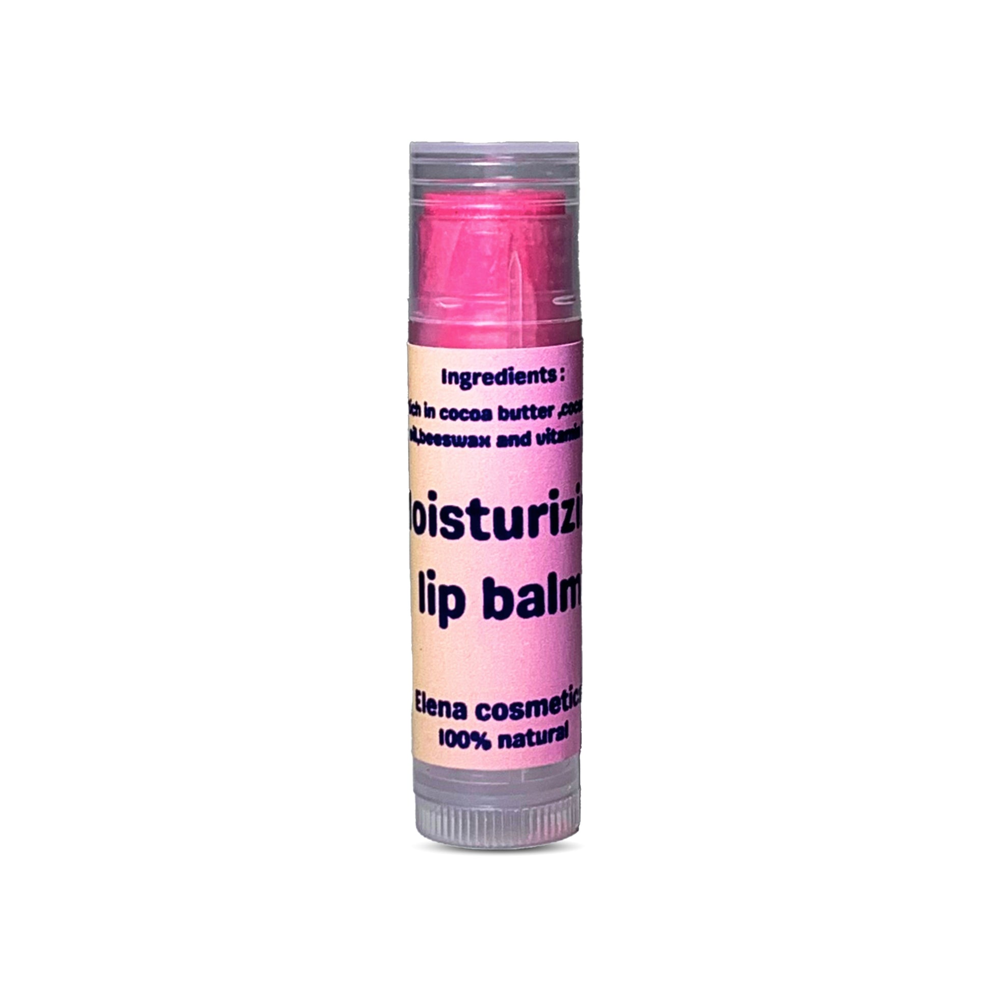 Shimmery Pink Lip Balm - Glossy & Hydrating by Elena Cosmetics