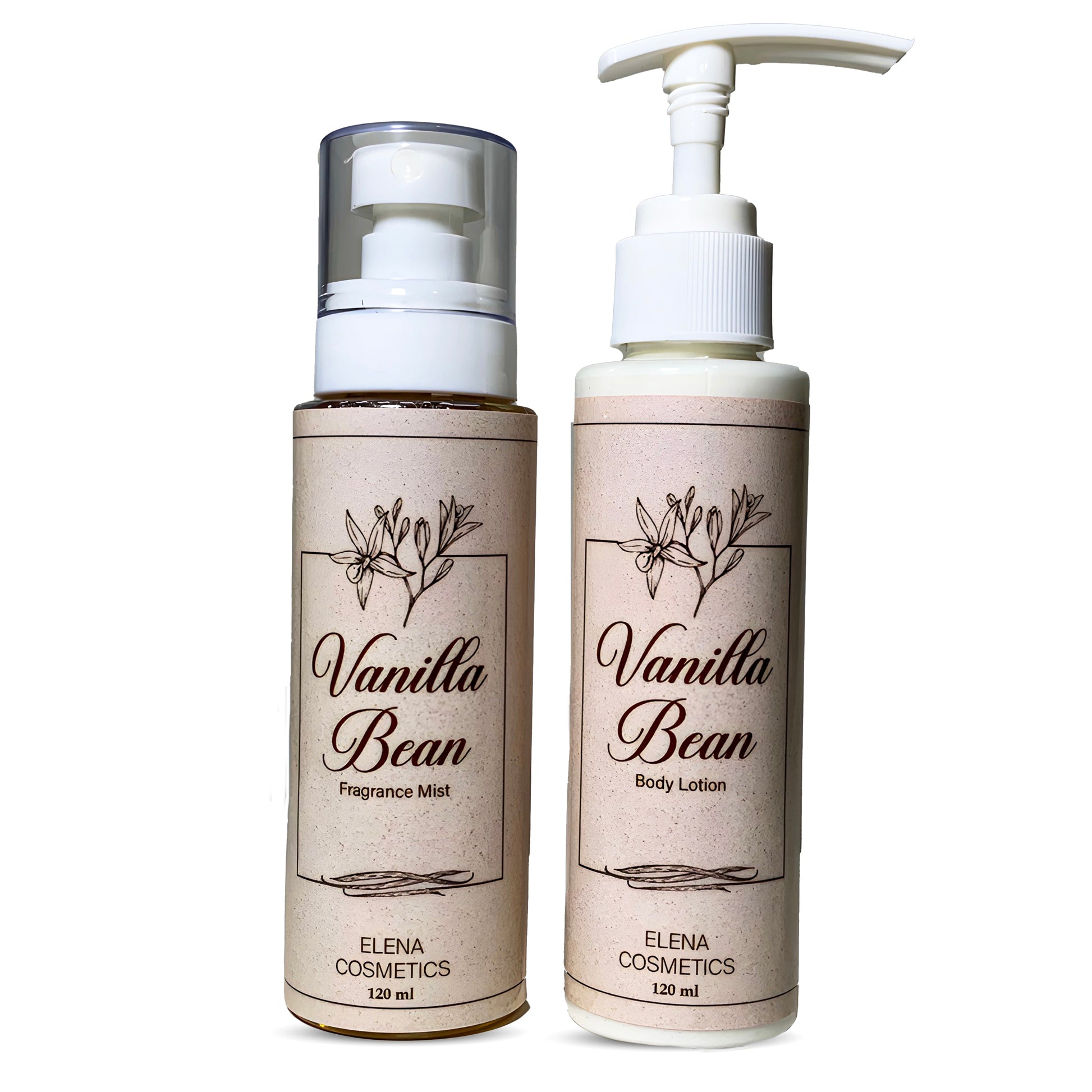 Vanilla Bean Mist & Lotion Bundle - Creamy & Moisturizing by Elena Cosmetics